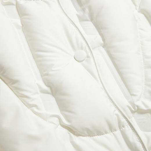 西遇米白色85鸭绒羽绒服秋冬新款包容舒适气质优雅立领外套12331679 商品图5