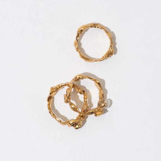 订购8周到｜Les Mères-Stackable Pearl-金色 珍珠 戒指组合（一套3只）［荷兰设计师］ 商品图4