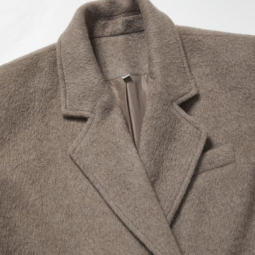 复古经典羊毛单面呢大衣女秋冬新款简约干练宽松气质外套V2338925 商品图5