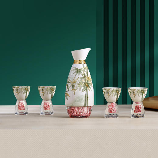 《富贵一生》钞艺酒具 一壶四杯 西安印钞 商品图2