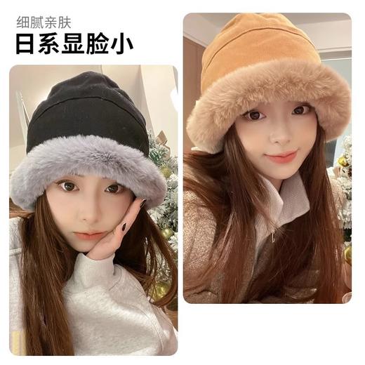 【羊羔内里，好看又温暖！】加厚毛绒，温暖好看，冬季毛绒渔夫帽女，日系显脸小，加厚防寒百搭蒙古帽，保暖加绒加厚秋冬护耳帽子女lm 商品图1