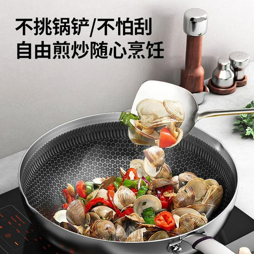 康巴赫316L不锈钢煎炒锅不粘锅30cm家用煤气灶电磁炉通用 JCG30D1 商品图2