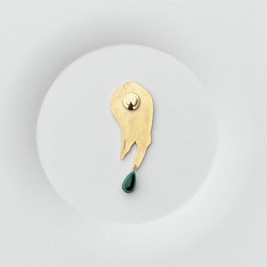 北京仓｜Mass Lee-Atelier-金色 胸针（孔雀石）［比利时设计师］ 商品图1