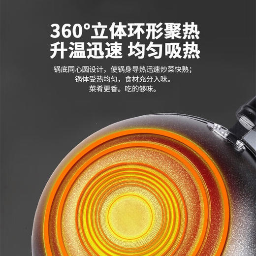 康巴赫炒锅麦饭石色炒锅煎炒两用家用不粘锅煎锅不挑炉具CGL32A1 商品图3
