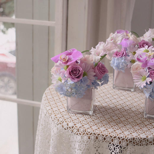 紫色系方杯插花 商品图4