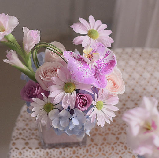 紫色系方杯插花 商品图6