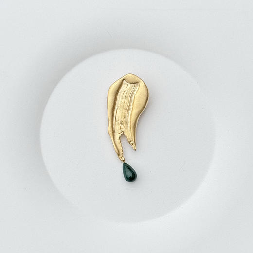 北京仓｜Mass Lee-Atelier-金色 胸针（孔雀石）［比利时设计师］ 商品图0
