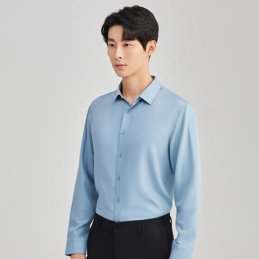 圣得西长袖衬衫男秋款商务正装纯色衬衣2352954503 商品图4