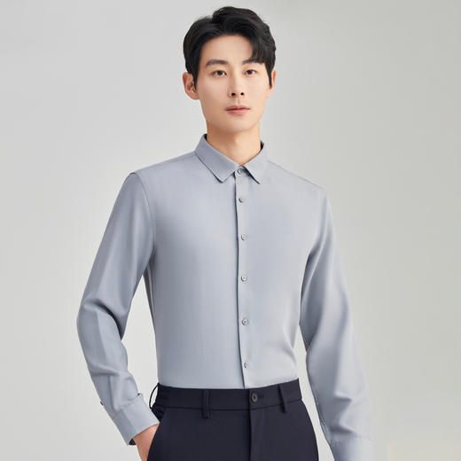 圣得西长袖衬衫男秋款商务正装纯色衬衣2352954503 商品图1