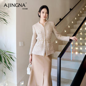 【积分兑换】阿菁娜流苏经典时尚亮丝香风外套