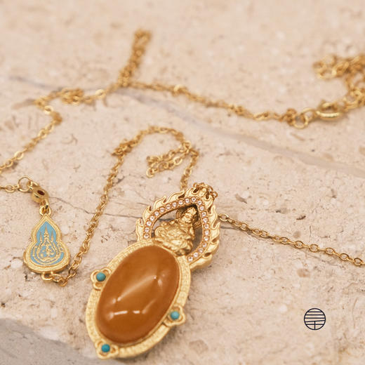 万物三千｜黄财神蜜蜡宝葫芦项链饰品 商品图3