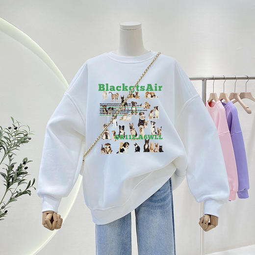 【秋冬必备！加绒加厚卫衣】新款年轻女装加绒加厚卫衣女秋冬圆领纯棉女卫衣，圆领设计展现迷人锁骨，纯棉面料柔软舒适，贴心呵护每一寸肌肤。ry 商品图6