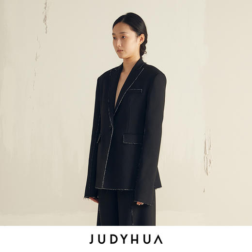 JUDYHUA 毛边设计收腰西装 商品图1
