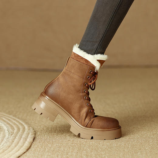 纯色简约，厚毛保暖马丁靴HBP-3876A 商品图5