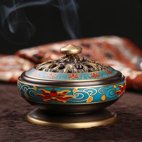 《珐琅彩香炉》铜炉 景泰蓝工艺
