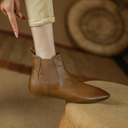 纯色简约，尖头超软真皮短靴PS2131 商品图6