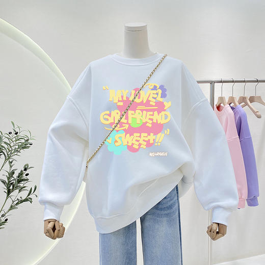 【秋冬必备！加绒加厚卫衣】新款年轻女装加绒加厚卫衣女秋冬圆领纯棉女卫衣，圆领设计展现迷人锁骨，纯棉面料柔软舒适，贴心呵护每一寸肌肤。ry 商品图8