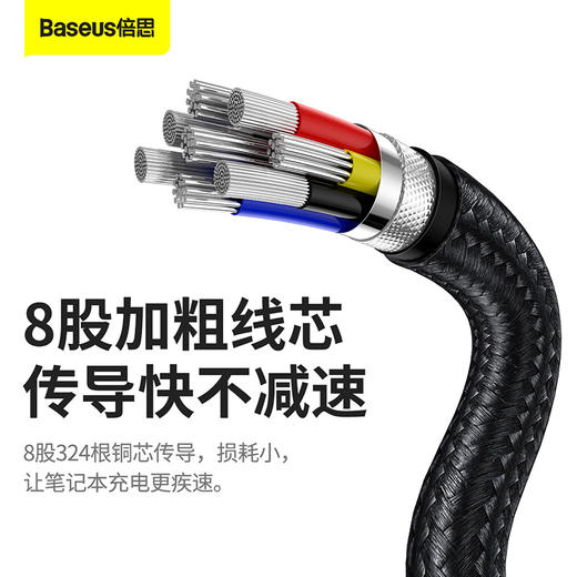 倍思 金属卡福乐系列数据线Type-C to Type-C 100W 适用华为/荣耀/小米/oppo/vivo安卓快充充电线 商品图5