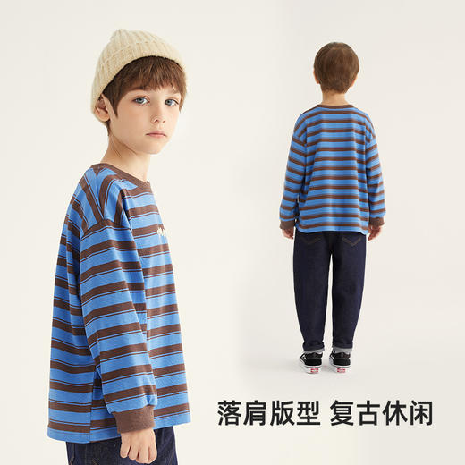 美式字母印花条纹T恤PQTX2301 商品图2