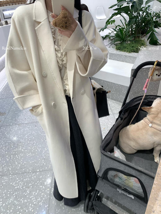 Read Nameless /100%绵羊毛九分袖白色双面呢+100%超细羊毛漂亮毛衣 商品图2