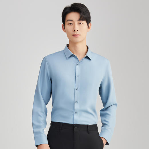 圣得西长袖衬衫男秋款商务正装纯色衬衣2352954503 商品图5