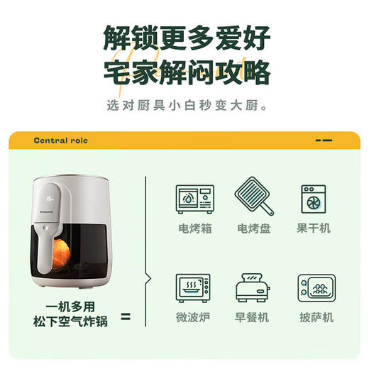 松下（Panasonic）多功能可视家用大容量双屏双显空气炸锅NF-HC150-W 商品图0