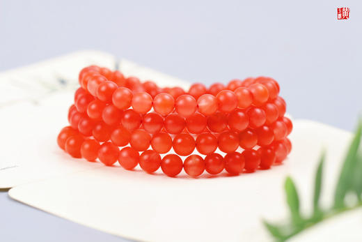 保山南红珠串【丹梅】，珠径6.7mm，108颗 商品图0