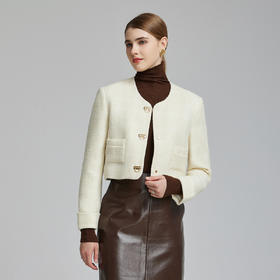 NR033斯尔丽2023冬季提花纯色小香铺棉系列保暖显瘦时尚高级外套棉