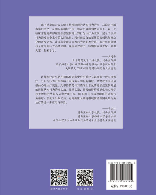 拨开信念的迷雾：抑郁症认知行为治liao实录 9787303287765 社会心理服务书系 北京师范大学出版社 商品图2