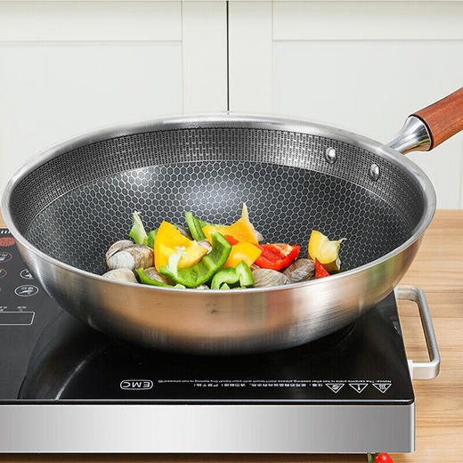 康巴赫（KBH）炒锅炒菜锅风味蜂窝炒锅32cm电磁炉通用CFW32D12 商品图1