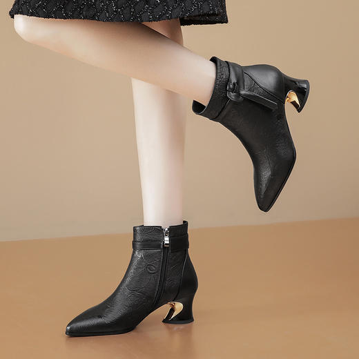 时尚气质，粗跟高跟短靴TFJC-W168 商品图4