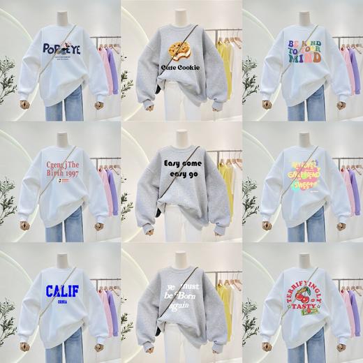 【秋冬必备！加绒加厚卫衣】新款年轻女装加绒加厚卫衣女秋冬圆领纯棉女卫衣，圆领设计展现迷人锁骨，纯棉面料柔软舒适，贴心呵护每一寸肌肤。ry 商品图3