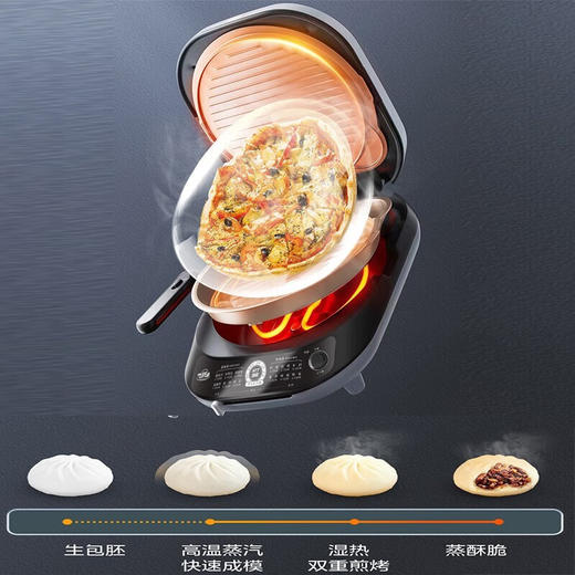 美的（Midea）电饼铛可拆洗家用煎烤机双面加热加深大火力烙饼煎饼三明治早餐机蒸汽 JKE3036 商品图3
