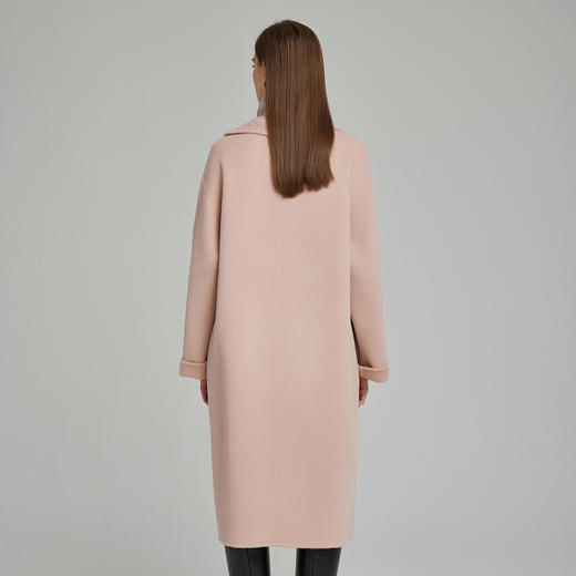 NH945斯尔丽23冬季保暖时尚中长款羊毛大衣宽松显瘦配棒针围脖 商品图1