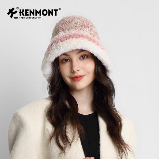 卡蒙女士 渐变羊羔毛 手工针织帽KM-9493 商品图6