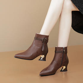 时尚气质，粗跟高跟短靴TFJC-W168