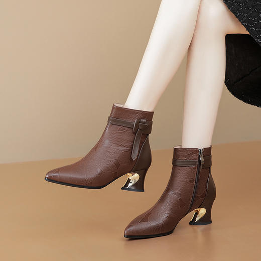 时尚气质，粗跟高跟短靴TFJC-W168 商品图0