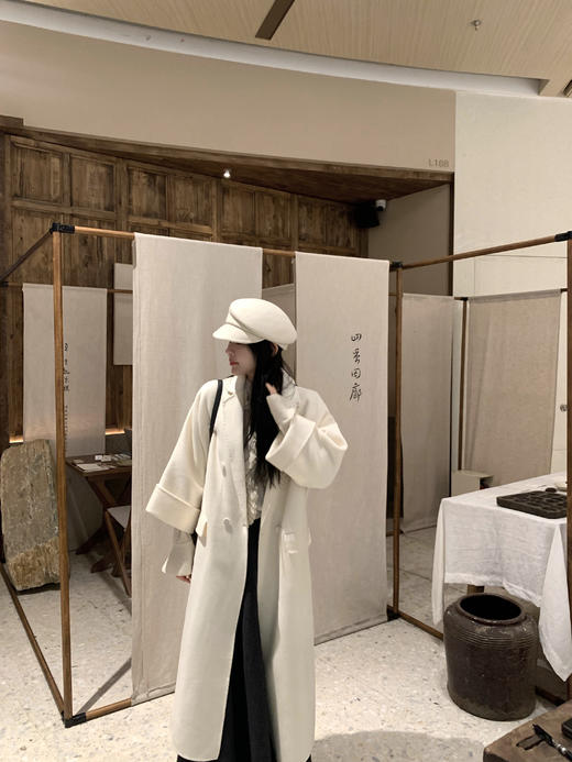 Read Nameless /100%绵羊毛九分袖白色双面呢+100%超细羊毛漂亮毛衣 商品图6