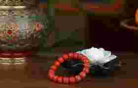 朱砂莲花单圈手串