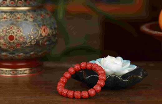 朱砂莲花单圈手串 商品图0