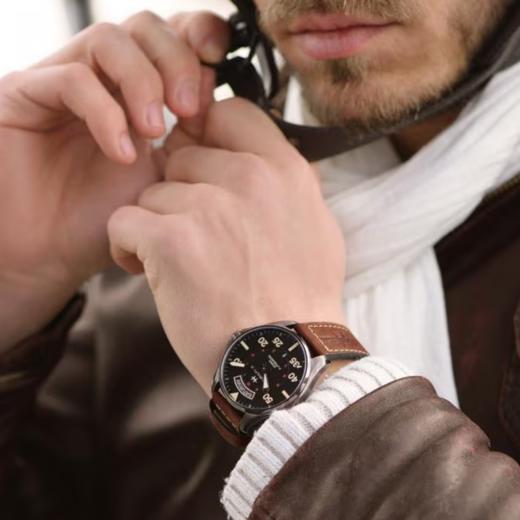 汉米尔顿 Hamilton 卡其航空系列飞行员双历自动机械表 H64605531 商品图7