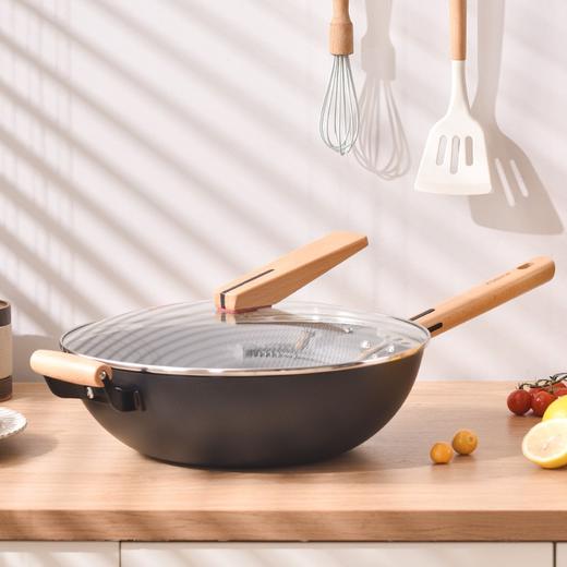 康巴赫铁锅无涂层家用米纹炒锅真防锈耐腐蚀炒菜锅电磁炉煤气灶通用34cm KGW-C34JT 商品图8