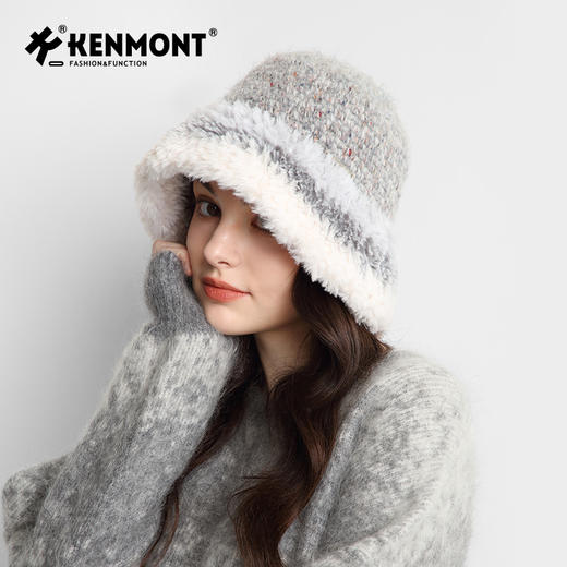 卡蒙女士 渐变羊羔毛 手工针织帽KM-9493 商品图10