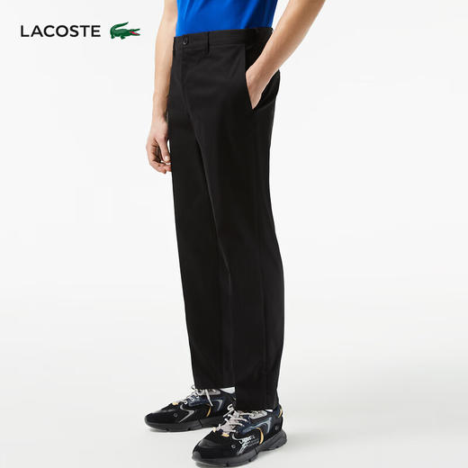 Lacoste法国鳄鱼男装新款简约通勤纯色直筒裤休闲裤HH8945-98 商品图0