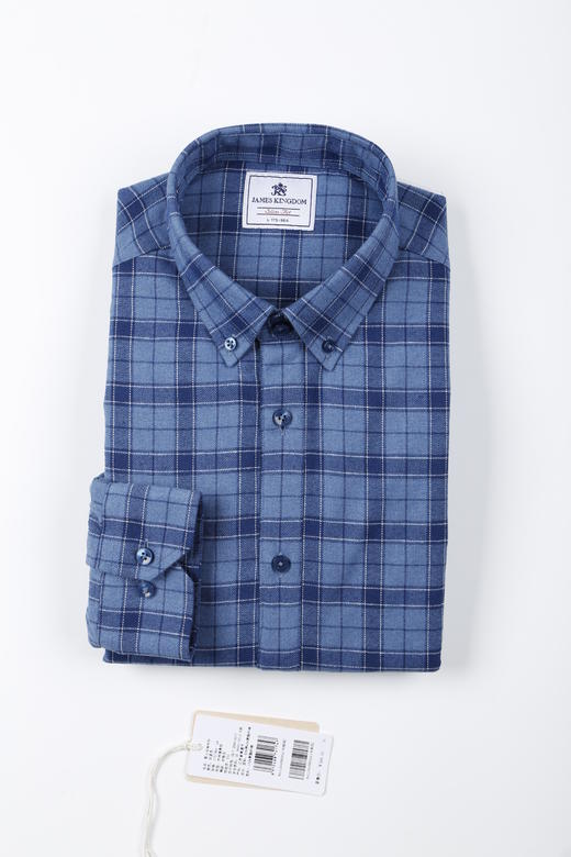 【专柜同款断码双层加厚】占姆士男士秋冬双层加厚衬衫中青年休闲修身秋冬保暖长衬 商品图0