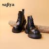 Safiya/索菲娅2023秋冬大头显脚小系带粗跟厚底英伦马丁靴加绒 SF34118403 商品缩略图2
