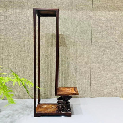 阴木+缅花高低架桌面博古架禅意底座 商品图0