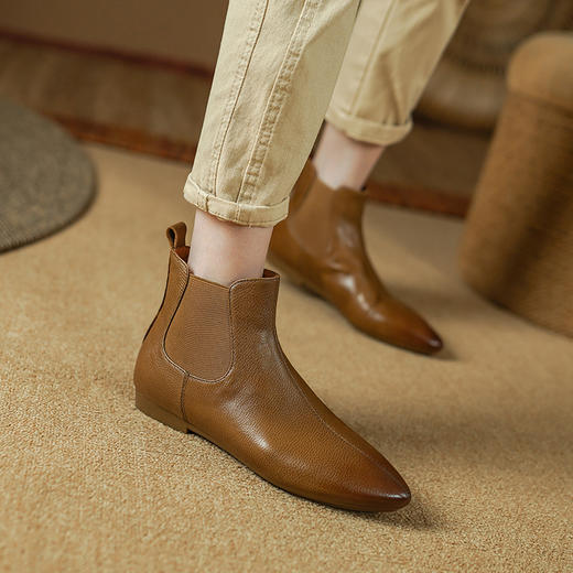 纯色简约，尖头超软真皮短靴PS2131 商品图9
