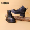 Safiya/索菲娅2023秋冬大头显脚小系带粗跟厚底英伦马丁靴加绒 SF34118403 商品缩略图1