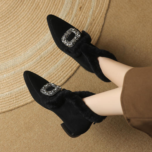 冬季新款，平跟羊羔毛口水钻短靴LD-6633 商品图11